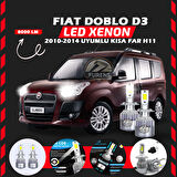 Fiat Doblo D3 2006-2012 Kısa Far Uyumlu Şimşek Etkili Led Xenon Performance Series H11