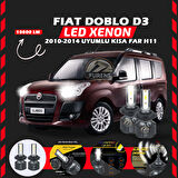 Fiat Doblo D3 2006-2012 Kısa Far Uyumlu Şimşek Etkili Led Xenon Premium Series H11