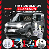 Fiat Doblo D4 2015-2023 Kısa Far Uyumlu Şimşek Etkili Led Xenon Performance Series H7