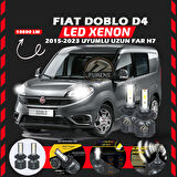 Fiat Doblo D4 2015-2023 Uzun Far Uyumlu Şimşek Etkili Led Xenon Premium Series H7