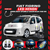 Fiat Fiorino 2008-2024 Uzun - Kısa Far Uyumlu Şimşek Etkili Led Xenon Pro Series H4