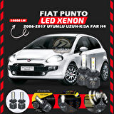Fiat Punto 2006-2017 Uzun - Kısa Far Uyumlu Şimşek Etkili Led Xenon Premium Series H4