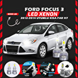 Ford Focus 3 2012-2014 Kısa Far Uyumlu Şimşek Etkili Led Xenon Performance Series H7