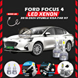 Ford Focus 4 2018-2024 Kısa Far Uyumlu Şimşek Etkili Led Xenon Performance Series H7