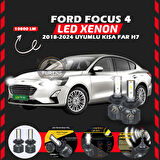 Ford Focus 4 2018-2024 Kısa Far Uyumlu Şimşek Etkili Led Xenon Premium Series H7