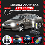 Honda Civic FD6 2007-2012 Kısa Far Uyumlu Şimşek Etkili Led Xenon Pro Series HB3