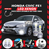 Honda Civic FE1 2022-2024 Sis Farı Uyumlu Şimşek Etkili Led Xenon Performance Series H9005