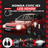 Honda Civic İES 1996-2001 Uzun-Kısa Far Uyumlu Şimşek Etkili Led Xenon LightSeries H4
