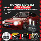 Honda Civic İES 1996-2001 Uzun-Kısa Far Uyumlu Şimşek Etkili Led Xenon Premium Series H4