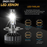 Hyundai Accent Era 2006-2012 Uzun-Kısa Far Uyumlu Şimşek Etkili Led Xenon Premium Series H4