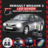 Renault Megane 2 2002-2009 Kısa Far Uyumlu Şimşek Etkili Led Xenon Pro Series H7