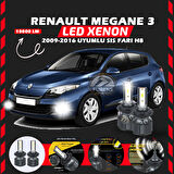 Renault Megane 3 2009-2016 Sis Farı Uyumlu Şimşek Etkili Led Xenon Premium Series H8