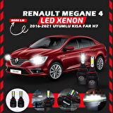 Renault Megane 4 2016-2021 Kısa Far Uyumlu Şimşek Etkili Led Xenon Light Series H7