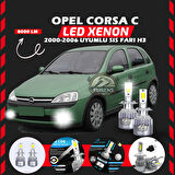 Opel Corsa C 2000-2006 Sis Farı Uyumlu Şimşek Etkili Led Xenon Performance Series H3