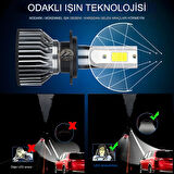 Opel Corsa C 2000-2006 Uzun Far Uyumlu Şimşek Etkili Led Xenon Pro Series H7