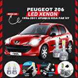 Peugeot 206 1996-2011 Kısa Far Uyumlu Şimşek Etkili Led Xenon Performance Series H7