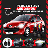 Peugeot 206 1996-2011 Uzun Far Uyumlu Şimşek Etkili Led Xenon Light Series H7