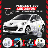 Peugeot 207 1996-2011 Uzun Far Uyumlu Şimşek Etkili Led Xenon Performance Series H1