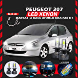 Peugeot 307 Makyajlı Kasa Kısa Far Uyumlu Şimşek Etkili Led Xenon Pro Series H1