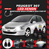 Peugeot 307 Makyajsız Kasa Kısa Far Uyumlu Şimşek Etkili Led Xenon Light Series H7