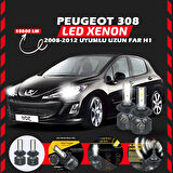 Peugeot 308 2008-2012 Uzun Far Uyumlu Şimşek Etkili Led Xenon Premium Series H1