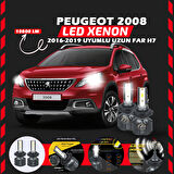 Peugeot 2008 2016-2019 Uzun Far Uyumlu Şimşek Etkili Led Xenon Premium Series H7