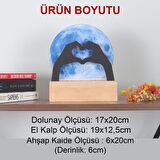 Veraart Işıklı Pleksi Dolunay Kişiselleştirilebilir Dekoratif Biblo Holly Kalp Anahtar Askılığı