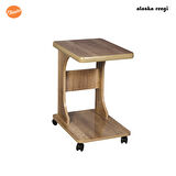 TEKERLEKLİ C YAN SEHPA OFİS SEHPASI LAPTOP SEHPASI % 100 MDF KOLTUK YANI SEHPA