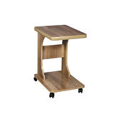 Tekerlekli Mdf C Yan Sehpa %100 Mdf Koltuk Yanı sehpa C Sehpa