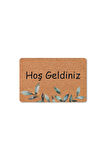 Modern Dijital Baskı - Hoş Geldiniz Yazalı Paspas - Kaymaz Taban Kapı Önü Paspası