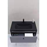 Espero 225 Cm Siyah Lavabolu Alt Modül