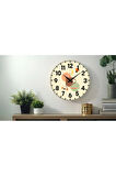 Dekoratif Türkçe Rakamlı UV Baskılı Duvar Saati (Sessiz) Akar Mekanizma Metal Akrep Yelkovan