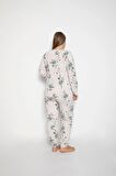 Kadın Büyük Beden Kahve Malenj Renk Viskon Likralı Pijama Takımı