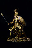 Yunan Savaşçı Spartalı Leonidas Büyük Boy Gold Altın Heykel Biblo