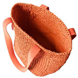 Uretti - Necla 4345 9072 El Örgüsü Kağıt İp Omuz Çantası - Turuncu