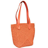Uretti - Necla 4345 9072 El Örgüsü Kağıt İp Omuz Çantası - Turuncu