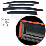 Dacia Sandero 2013-2020 Uyumlu Mugen Cam Rüzgarlığı Seti Piano Black 4'lü İthal Parlak Siyah