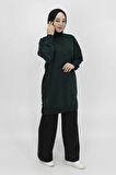 Puane İki İp Kumaş Basic Tunik Sweatshirt