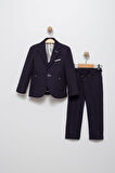 Erkek Çocuk Lacivert Spor Takım Elbise Ceket Pantolon Takım