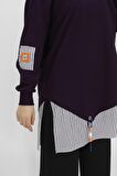 Puane Gömlek Garnili 2 İp Kumaş Sweatshirt