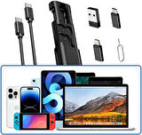 7 in 1 Çok İşlevli USB C adaptör seti Type-C, Usb, Micro Light-ning Port, Seyahat için