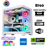 Xaser Velox X420 i7 14700f 32GB DDR5 Ram 1TB M.2 NVMe SSD 16GB RTX5080 Masaüstü Oyuncu Bilgisayarı