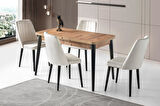 Milano Mdf Açılır Mutfak Masa 6 lı Sandalyeli Takım 75*130cm