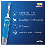 Oral-B D100 Vitality Frozen Özel Seri Çocuklar İçin Ekstra Yumuşak Şarj Edilebilir Diş Fırçası ve Se
