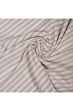 Bej  Çizgili Keten Kumaş - Yıkanmış Kumaş 100x230cm