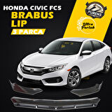 Honda Civic Fc5 Fk7 Uyumlu Brabus Ön Lip 3 Parça Kanatlı Lip