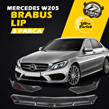 Mercedes W205 C Serisi 2015 Sonrası Uyumlu Brabus Ön Lip 3 Parça Kanatlı Lip