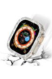 Apple Watch Ultra 49mm Kılıf Kasa Koruyucu Taşlı 360 Tam Koruma Kapak Gard