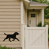 Metal Duvar Süsü Koşan Köpek  Dekoratif - Shadowline Serisi