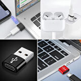 İpek Yıldızı® USB'den TYPE-C 'ye Dönüştürücü Adaptör Veri Aktarımı Sağlayıcı Şarj Data Çevirici